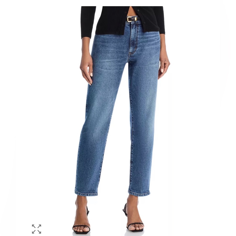 Frame Mid Rise Straight Leg Jeans